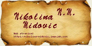 Nikolina Midović vizit kartica